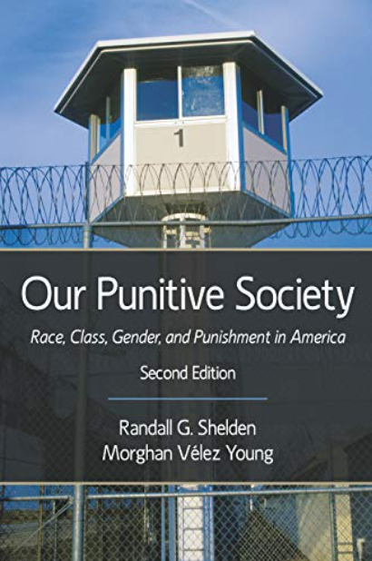 Book cover for "Our Punitive Society: Race, Class, Gender, and Punishment in America". The book shows a photo of a prison tower in the background. 